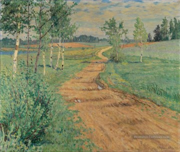 COUNTRY PATH Nikolay Bogdanov Belsky bois paysage d’arbres Peinture à l'huile